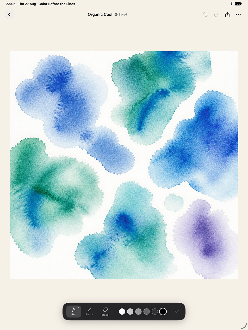 A colorful watercolor canvas ready for drawing in portrait orientation
