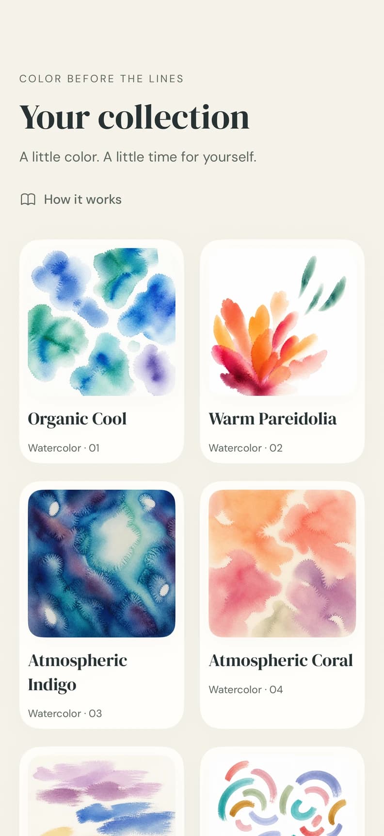 iPhone collection of expressive watercolor canvases