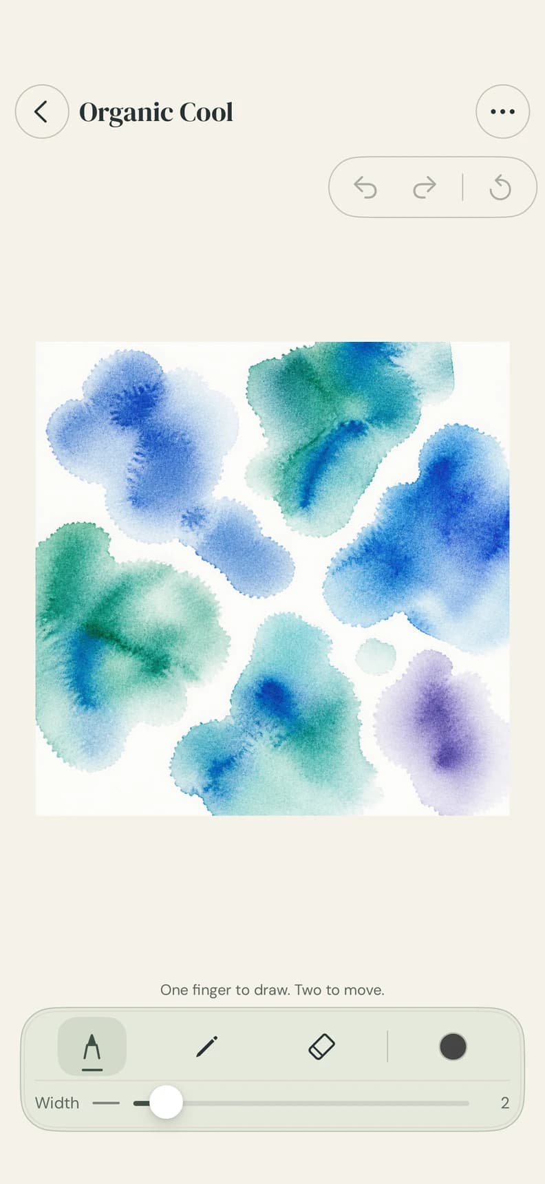 Untouched watercolor on iPhone with finger drawing tools