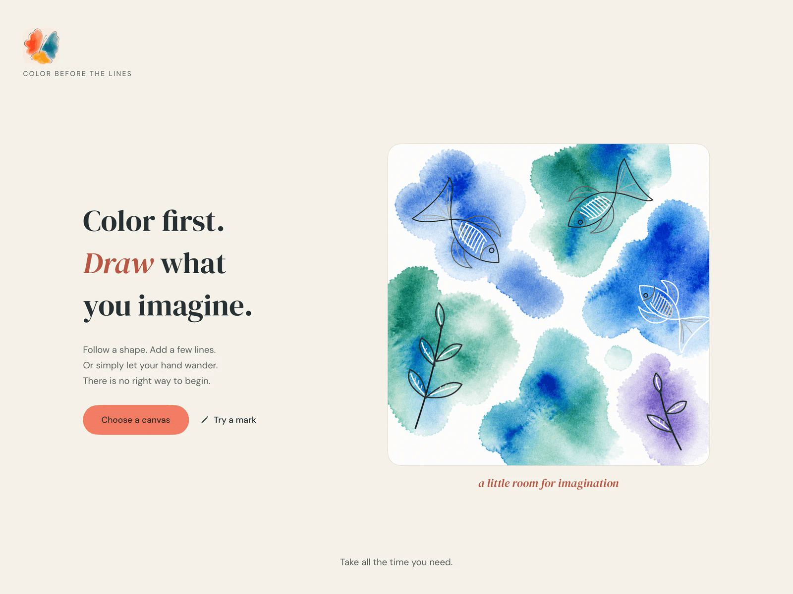 iPad screenshot: welcome screen