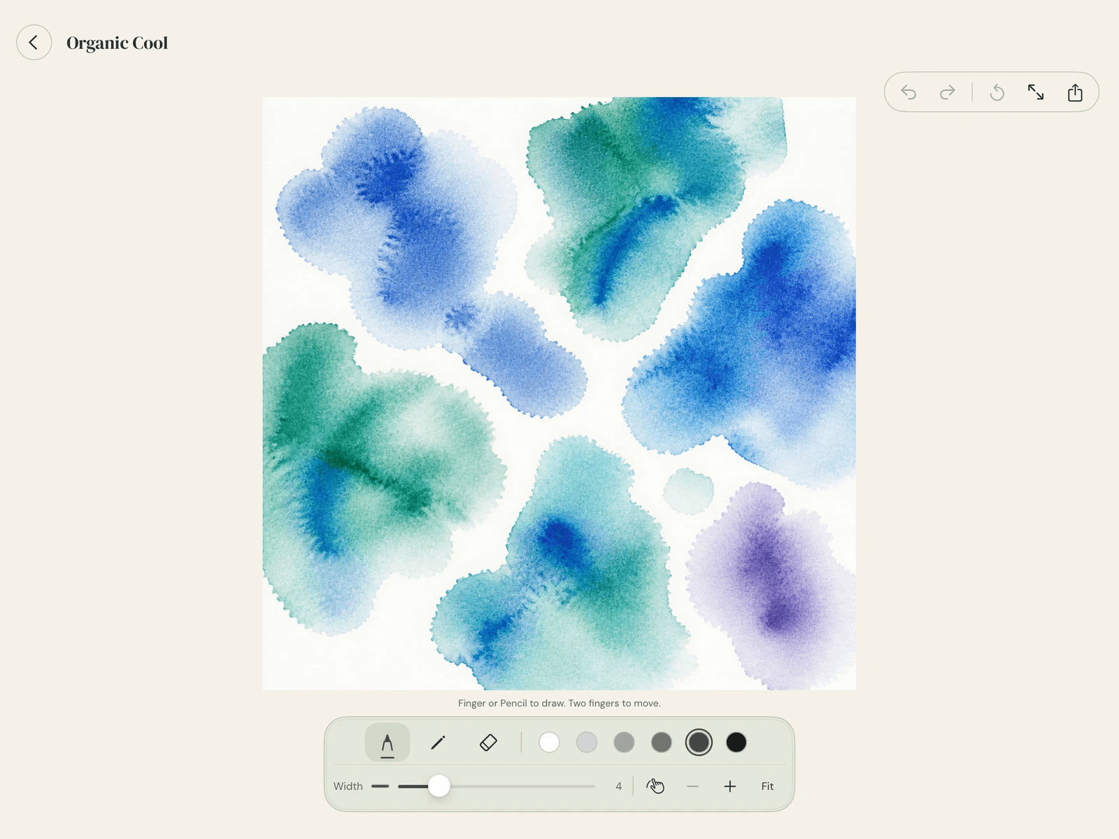 iPad screenshot: a watercolor before drawing
